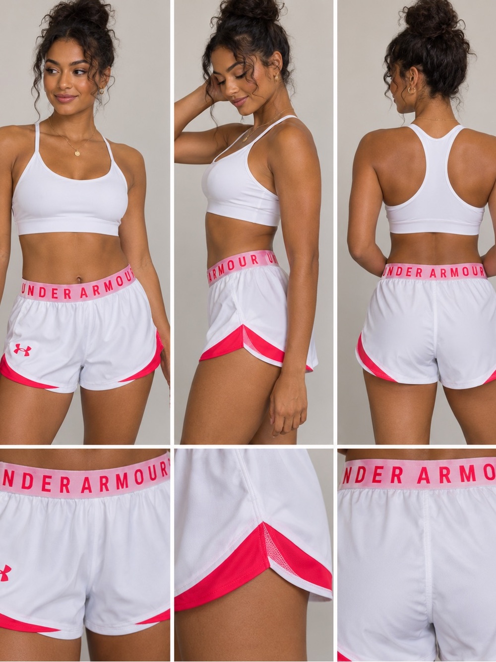 Under Armour Women's White & Pink Training Shorts